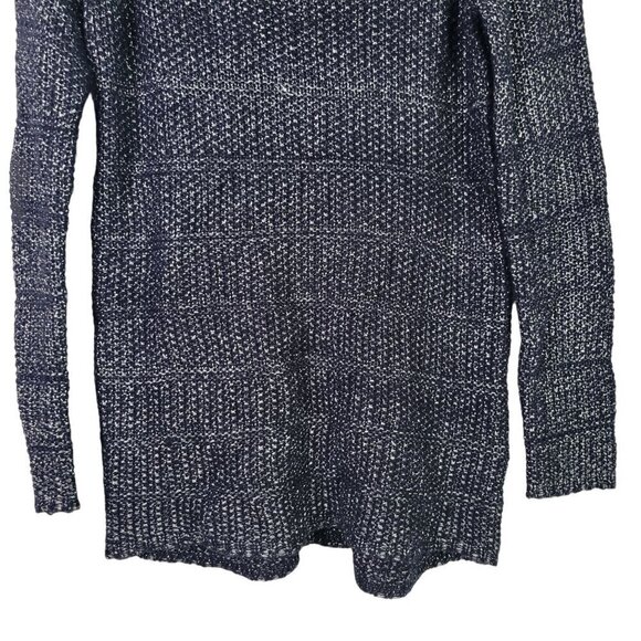 White House Black Market Women's Navy, Silver Metallic Long Tunic Sweater Size S - Picture 5 of 11
